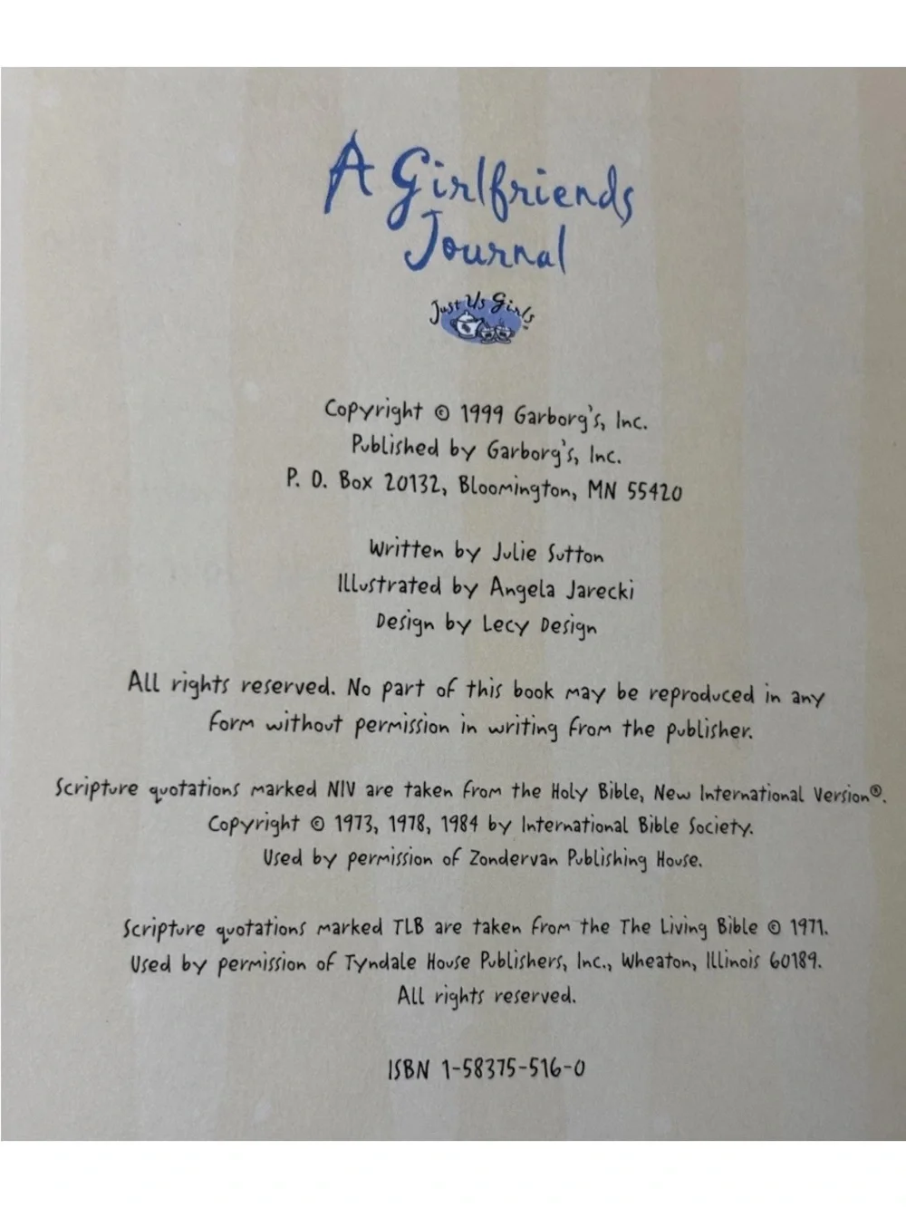 A Girlfriends Journal by Julie Sutton, 128 pg hardcover journal about friendship